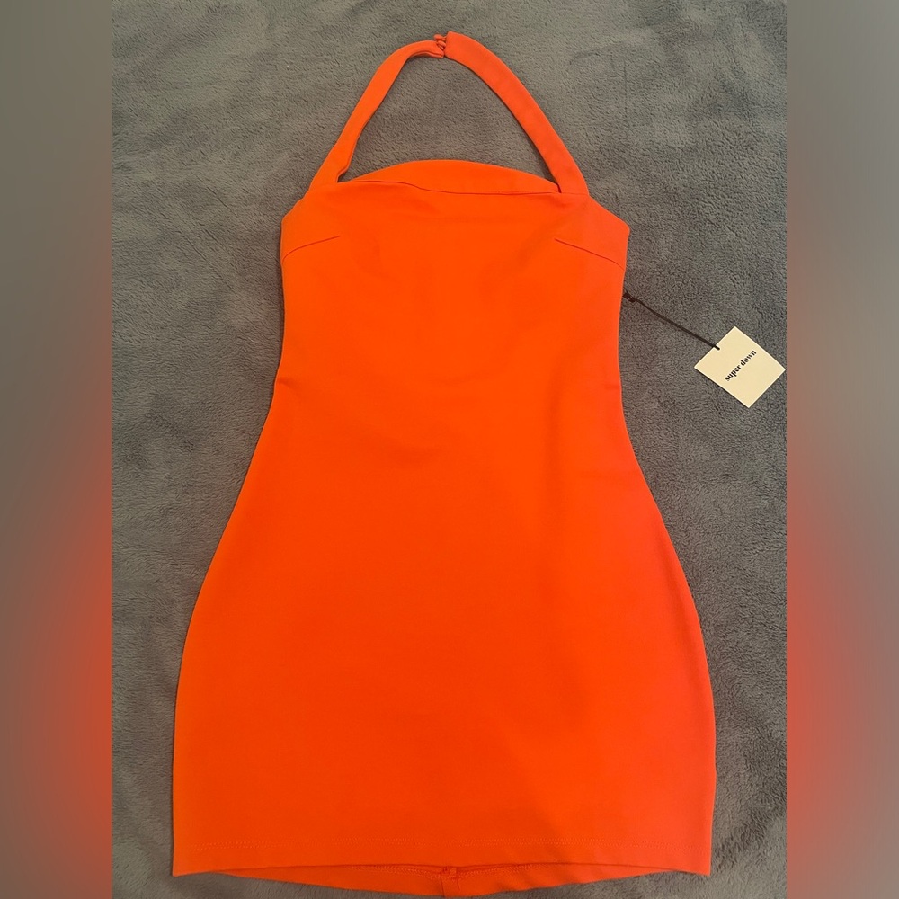 orange superdown dress